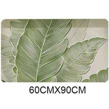 1 件优雅绿叶图案防滑可洗硅胶地垫，适用于家庭入口、浴室、厨房，完美的家居装饰礼物