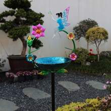 1pc Metal Bird Feeding Bath Bowl, Decorative Ground Stand For Garden, Yard, Lawn, Suitable For Backyard Birdbath, Bird Feeding, Gift For Parents, Friends Room Decor Bedroom Decor Home Decor Wall Decor