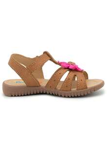 Huarache En Piel Niña Guaraches Artesanales Elegancia Rústica y Confort Atemporal - Café integral - Ver 5