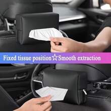 PU Leather Car Armrest Tissue Box, Seat Mounted Tissue Holder, Car & Home Dual Use Tissue Bag, Visor Mounted Tissue Box, Car Organizer (Tissue Not Included)