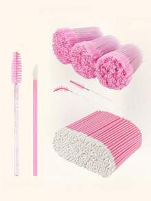 睫毛刷套組，一次性微棉棒塗抹器附分發器，睫毛接種與彩妝刷 Latisse 塗抹器 50/100/200/400件 - 彩色 - 查看 3
