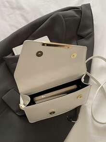 时尚绗缝翻盖方形手提包，适合女士，多功能休闲手提包，适合购物和约会