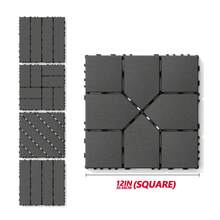 Plastic Interlocking Deck Tiles,44 Pack Patio Deck Tiles,12"X12" Square Waterproof Outdoor All Weather Use, Patio Decking Tiles For Poolside Balcony Backyard, Grey