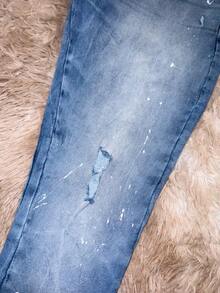 Men's Ripped Jeans Premium Skinny Lycra TUNG NEW - 藍色 - 查看 3