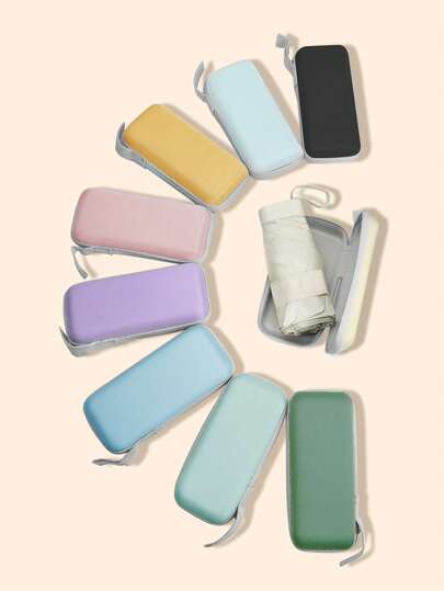 二合一防紫外线胶囊伞，女士迷你折叠阳伞，轻便易携，适合学校、办公室、居家、旅行，春夏必备，伴娘礼物，房间、卧室装饰，海滩、旅行，男女皆宜，度假佳品