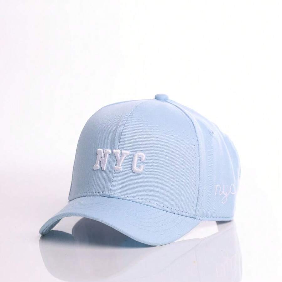 NYC Youth Cap For 4 To 12 Years Old, Curved Brim, Unisex, Boys And Girls - 淡藍色與白色 - 查看 1