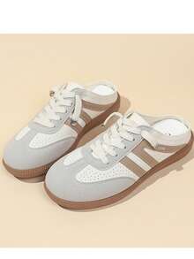 New Women's Flat Mesh Outdoor Sports Slippers - Màu Khaki - Xem 2