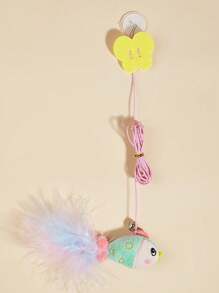 1 pieza Juguete interactivo de gato con cuerda elástica para colgar - Juguete colgante gracioso y divertido para mascotas