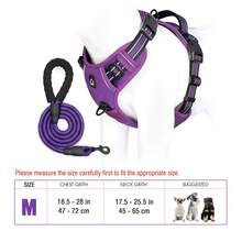 Dog Harness, No-Pull Pet Harness With 2 Leash Clips, Adjustable Soft Padded Dog Vest, Reflective No-Choke Pet Oxford Vest With Easy Control Handle For Large Dogs - Purple - View 27