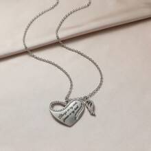 1pc Women Charm Angel Wings Logo Crystal Pendant Necklace