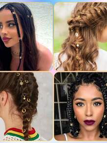 259 Pcs Hair Jewelry, Hair Accessories For Braids Silver Loc Jewelry For Hair Dreadlocks Braid Jewelry Hair Cuffs Clips Dreadlock Accessories For Women's Hair Charms Rings Decoration
