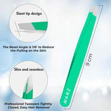 NARZ 4Pcs Professional Tweezers For Women Facial Hair Stainless Steel Precision Tweezers For Ingrown Hair Eyebrow Tweezer For Men &Amp; Women (Black Set) - Táo xanh - Xem 2