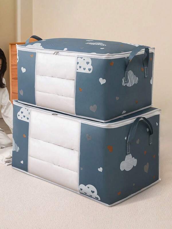 Large Capacity Zipper Dust Proof & Storage Bag For Quilt, Blanket, Clothes, Closet, Under Bed