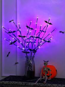Baumbeleuchtung, LED-Zweigbeleuchtung, Baumbeleuchtung Dekoration, Baumzweig-förmige dekorative Beleuchtung, LED-Baumbeleuchtung Design Simulation Baum, 20 lila LED künstliche Baumbeleuchtung, Batterie Box Stromversorgung Licht, Metallbinderdraht Zweig Design, frei formbare DIY Formen, herbstbeleuchtete Bäume dekorieren den Raum, Geburtstagsparty Geschenke, saisonale Dekoration, geeignet für Familie
