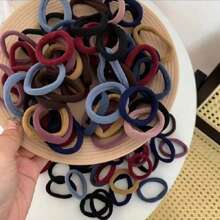 100pcs/50pcs/10pcs Women Muted Color Random Assorted Simple Elegant Versatile High Elasticity 4cm/1.57in Hair Ties, Suitable For Ladies Daily Decoration, Ponytail, Sports, Commuting, Cleaning Use Hair 