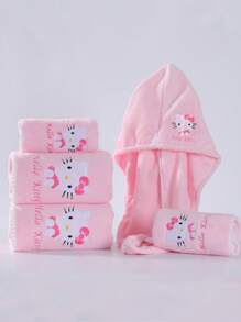 Sanrio 1pc Sanrio Cute Cartoon Character Hello Kitty Coral Fleece Soft Absorbent Quick-Dry Non-Shedding Hand/Hair Towel, Bathroom Accessories, Face Towel Size 34*75cm, Bath Towel Size 70*140cm Bathroom Decor Fall Decor Back To School For Beauty Salon Home Bathroom Shower Towels For Beauty Salon, Hotel Sports,Home Essentials, Towel, Skin Care