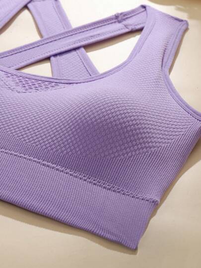Criss Cross Strap Sports Bras, Yoga/Gym/Running Camisole Tube Top Outerwear view 3