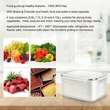 6pcs Transparent Plastic Food Storage Containers With Lids - Reusable, Multipurpose Airtight Containers, Ideal For Refrigerator Organization To Store Fruits, Vegetables And Dry Goods, Good Preservation Effect, Ventilation Design, Easy To View - Multicolor - View 7