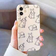 Cute Rabbit Pattern Phone Case, Anti-Drop Cellphone Protective Case, Total Protective Shockproof Mobile Phone Cover For IPhone 12 13 14 15 16 Pro Max