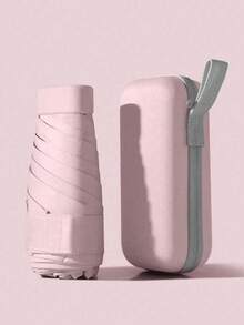 1pc Mini Portable Sun Umbrella UV Protection And Rain Umbrella Foldable Umbrella With Carrying Case Box For School, Office, Household, Travel Boy Valentine Heart Valentine