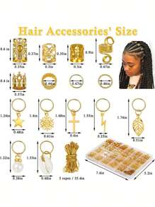 259 Pcs Hair Jewelry, Hair Accessories For Braids Silver Loc Jewelry For Hair Dreadlocks Braid Jewelry Hair Cuffs Clips Dreadlock Accessories For Women's Hair Charms Rings Decoration