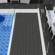 Plastic Interlocking Deck Tiles,44 Pack Patio Deck Tiles,12"X12" Square Waterproof Outdoor All Weather Use, Patio Decking Tiles For Poolside Balcony Backyard, Grey