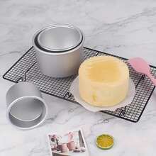 1pc/5pcs, Round Baking Cake Mold, Higher, Thicker, Non-Stick Aluminum Material With Removable Bottom, Suitable For Cakes, Dumplings And Desserts - Perfect Choice For Family Gatherings, Parties And Layered Snacks/Dessert Service | Glossy Pie Plate, Baking Accessories - Multicolor - View 6