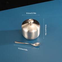 1pc Restaurant With Spoon, Large Food Stall, Seasoning Jar, Three Flavors, Single Flavors, Kitchen, Household Set, Cooking Tools