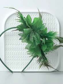 Fascinators Hat Flower Mesh Ribbons Feathers On A Headband And A Clip Tea Party Headwear For Girls And Women