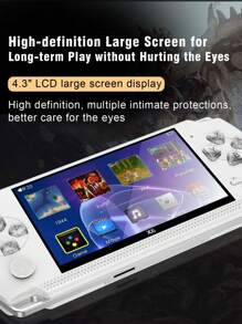 1pc New Game Console With Classic 4.3-Inch Large Screen Built-In 20000 Retro Nostalgic Games 12 Emulators For FC/GBA Supports Two-Player Battles Supports TV Connection Handheld PSP Pocket Handheld Arcade Joystick Holiday Gift
