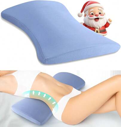 Lumbar Support Pillow Bed Relief Back Pain: Lower Back Pillow Sleeping - Foam Waist Pillow - Back Wedge Bolster Pillow Side, Back&Stomach Sleepers - Bed Rest Pillow Car, Sofa