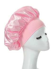 1pc Pink Satin Sleeping Cap,Adjustable Sleeping Cap,Ladies And Gentlemen Satin Sleeping Cap,Comfortable To Wrap Hair While Sleeping,Soft Hat - Multicolor - View 2