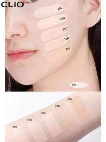 Clio K-Beauty KILL COVER FOUNWEAR 气垫粉底液原装，15g*2 [含替换装]，SPF50+ PA++++，适合干性和油性混合性皮肤，全面遮瑕，持久耐用，半哑光自然妆效，贴合肌肤，无粉感，持久、轻盈、可叠加遮瑕，韩妆 - #19N PORCELAIN - 查看 10