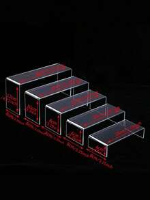 1pc Acrylic Multi-Tier Desktop Display Stand, Versatile Storage Rack For Figurines, Toys, Perfume, Cosmetics - Clear - View 8