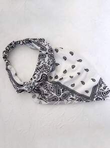 1 pièce Bandeau rétro, nouveau style foulard triangulaire en tissu, foulard triangulaire élastique et respirant pour envelopper la tête des femmes