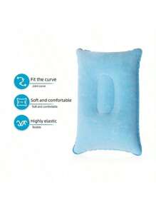 2/1 pieza Almohada de aire inflable rectangular para camping al aire libre, cojín de camping, almohada inflable acolchada para viaje (color aleatorio, 1 pieza)