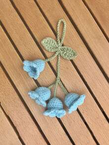 1 件铃兰吊坠钩针钩针车镜吊坠钩针花汽车零件汽车吊坠钥匙扣包吊坠纱线完成白色（包括 4 朵小花），女士汽车零件，我的订单，汽车内饰件粉色汽车零件 - 彩色 - 查看 9