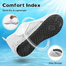 Scurtain Barefoot Shoes Women Men Beach Swim Aqua Socks Summer Quick-Dry Sandals Slippers - 白色 - 查看 5