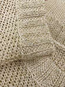 女士法式时尚休闲可爱闪亮纹理不对称下摆圆领无袖针织吊带背心，适合度假穿着，夏季必备