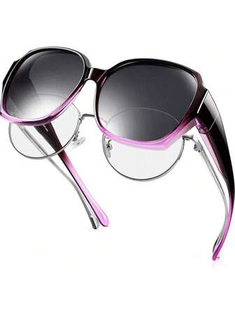 1 Stück neue modische Clip-On Brille für Korrekturbrillen, Damen Blendschutz Fahrbrille für Sommer Strand Urlaub, Outdoor, Reise modische Brillen im lässigen Stil mit Oversized quadratischem Rahmen für Ausgehmodus, Schulanfang