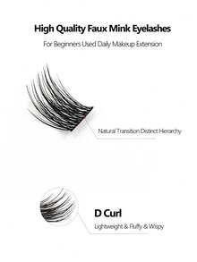 Asiteo 120 件 D 卷单根睫毛，自然外观混合 8-16 毫米长度，柔软蓬松纤细仿貂皮睫毛，适合初学者眼妆 DIY 睫毛在家睫毛簇、睫毛簇、单根睫毛、睫毛、假睫毛
