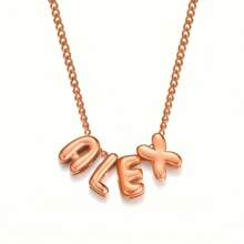 1 pieza Collar personalizado con letra de burbuja dorada y plateada para mujer, collar de colgante personalizado con baño de oro de 14K, regalo personalizado para amigos, ejecutivos, sencillo, mamá de fútbol, casual, lindo personalizado, personalizado, regalos únicos ideales para ella, novia, mamá, familia, amigos para aniversarios, cumpleaños, uso diario, baile de graduación, Día de la Madre, San Valentín, graduación, bodas