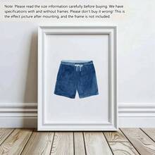 2 件/套无框水彩复古风格泳衣艺术帆布画，海军蓝和白色泳衣艺术，海滨别墅装饰，湖畔别墅墙壁艺术，儿童房装饰，海报，墙壁艺术，房间装饰用品，沿海装饰墙壁艺术 - 彩色 - 查看 12
