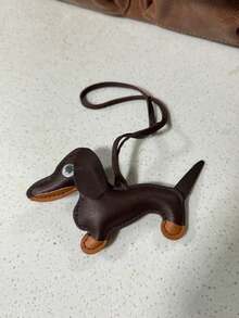 Dachshund Dog Chocolate Charm Blogger Same Style Niche Personalized DIY Accessory PU Dog Pendant Hanging Rope Pendant Bag Decor Charm - Brown - View 6