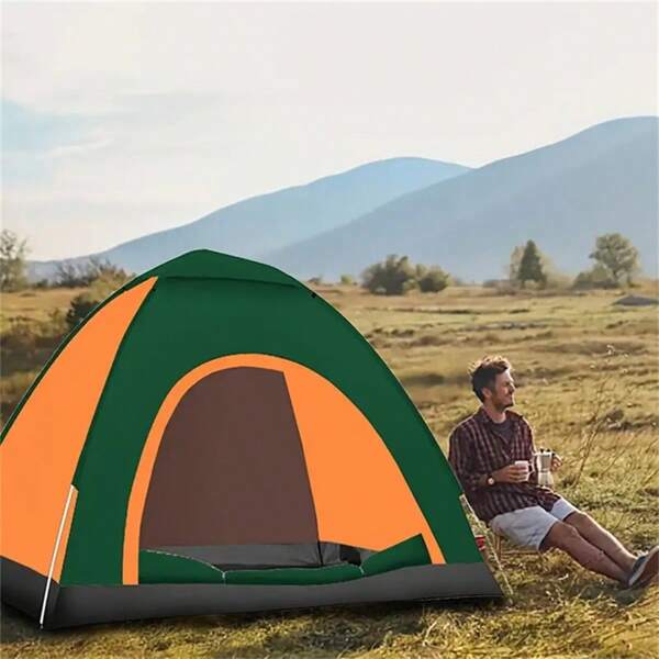 Outdoor Tent For 3-4 Person, Automatic Pop-Up Thick Waterproof Sunscreen Tent, Portable Camping Tent; Outdoor Fishing Double Person Automatic Quick-Open Tent, Portable Folding Outdoor Camping Tent; Outdoor Travel Tent Gift, Single Person Thick Windproof Ultralight Quick-Open Sunscreen Beach Cycling Rain And Mosquito Proof Tent, Portable Automatic 2 Person Tent, 3-5 Person Family Use Waterproof Sunscreen Outdoor Sun Shade Tent
