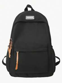 大容量纯色休闲背包，简约自然风格，适合初中、高中和大学生，通勤必备，8种颜色可选，书包/学生包/大学背包，大容量背包，适合学校、大学和旅行。 - 彩色 - 查看 15