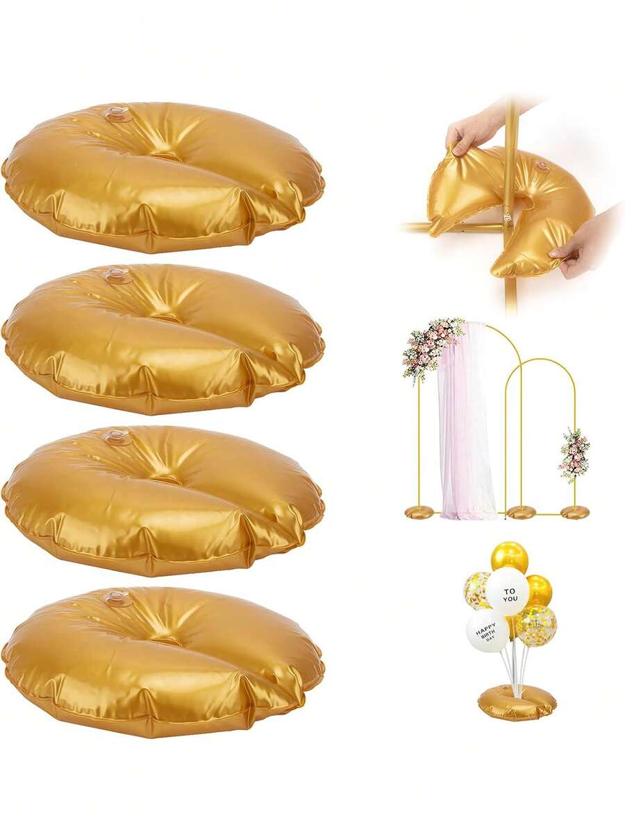 1 Túi đựng nước màu vàng cho chân đế vòm - Đế chắc chắn, có thể đổ đầy với lớp hoàn thiện bằng kim loại dành cho đám cưới, sinh nhật và tiệc tùng - Nhựa dày, có thể tái sử dụng, tự dán kín - Hoàn hảo cho lễ kỷ niệm, tiết lộ giới tính và hơn thế nữa, trang trí sự kiện | Túi vàng sang trọng | Lớp hoàn thiện bằng kim loại sáng bóng - Vàng - Xem 1