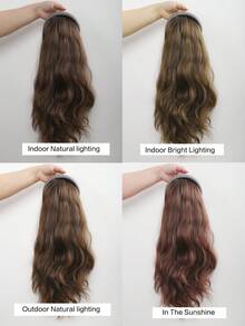 Grey Headband Wig For Kids 20inch Synthetic Half-Wig Big Wave Hair Accessories For Party Daily - Brown - View 7