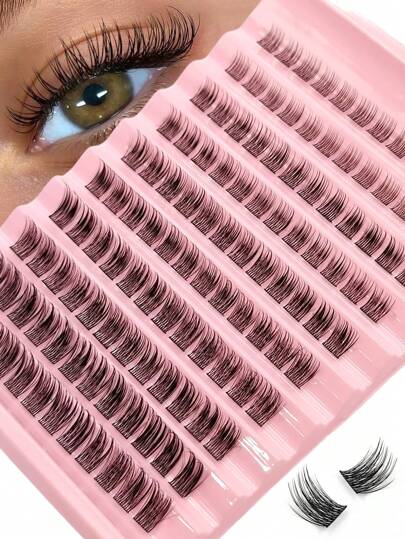 Asiteo 120Pcs D Curl Individual Lashes,Natural Look Mix 8-16mm Length,Soft Fluffy And Wispy Faux Mink Lashes,For Beginners Eye Makeup DIY Lashes At Homelash Clusters,Eyelash Clusters,Individual Eyelashes,Lashes,Fake Lashes