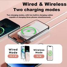 Magnetic Wireless Portable Charger 10000mAh Power Bank With LED Display, Built-In Stand, And USB‑C In/Out Fast Charging,For IOS Phone17-10 & Android | Summer Holiday, Christmas Gift,Outdoor Travel, Camping, Emergency Backup, Mobile Power Supply For Family & Friends - Pink - View 4